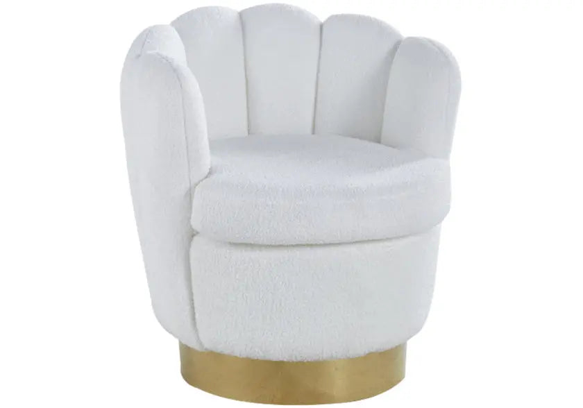 Fauteuil pivotant tissu bouclé confortable | Novix