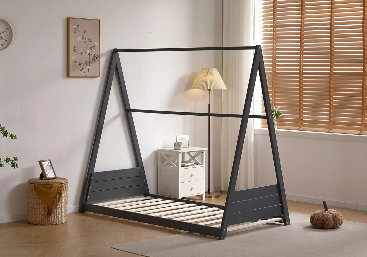 Lit cabane enfant moderne bois et mdf blanc | Brio