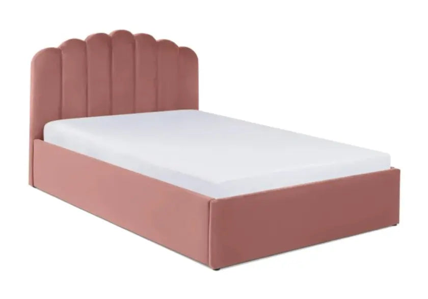 Lit coffre 2 places en rose capitonné | Vexo