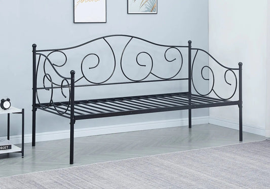 Lit simple en métal noir 90 cm pour chambre | Zelya
