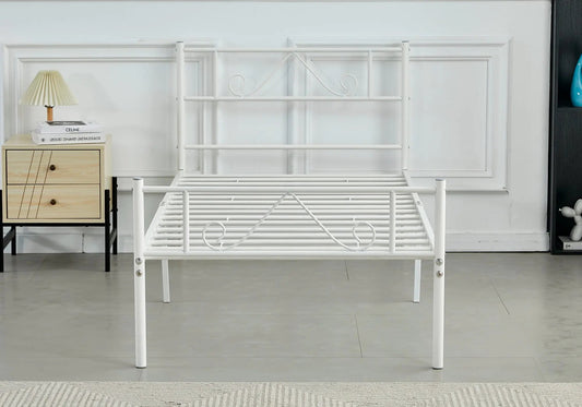 Cadre de lit en métal blanc 90x190 et 140x190 | Vesa