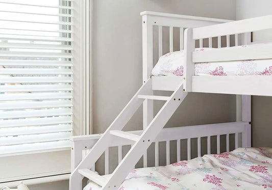 Lit superposé 2+1 places bois blanc pour enfant | Zeno