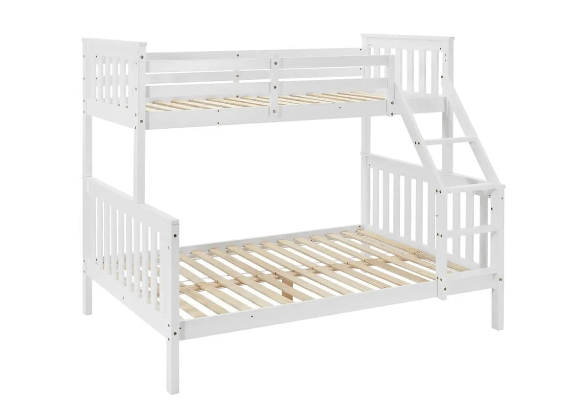 Lit superposé 2+1 places bois blanc pour enfant | Zeno