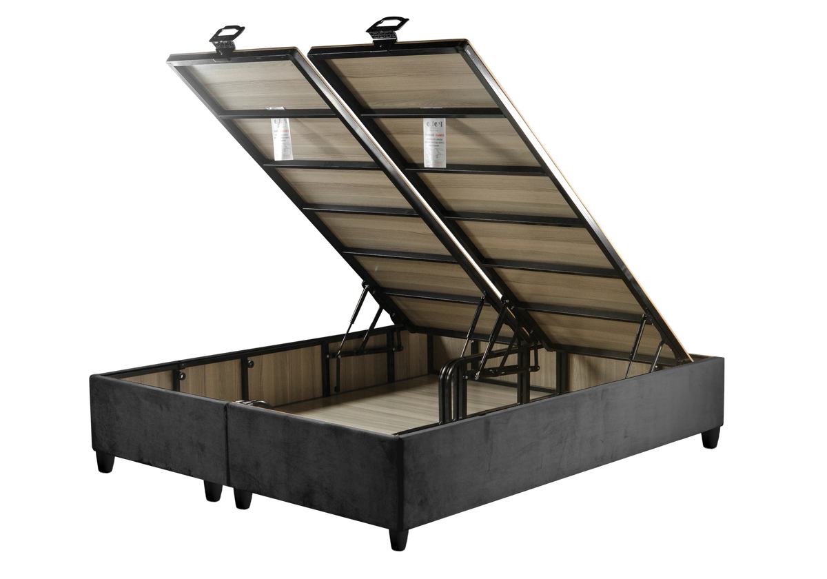 lit coffre velours gris dore toronto - Vue 3 - KOORIS