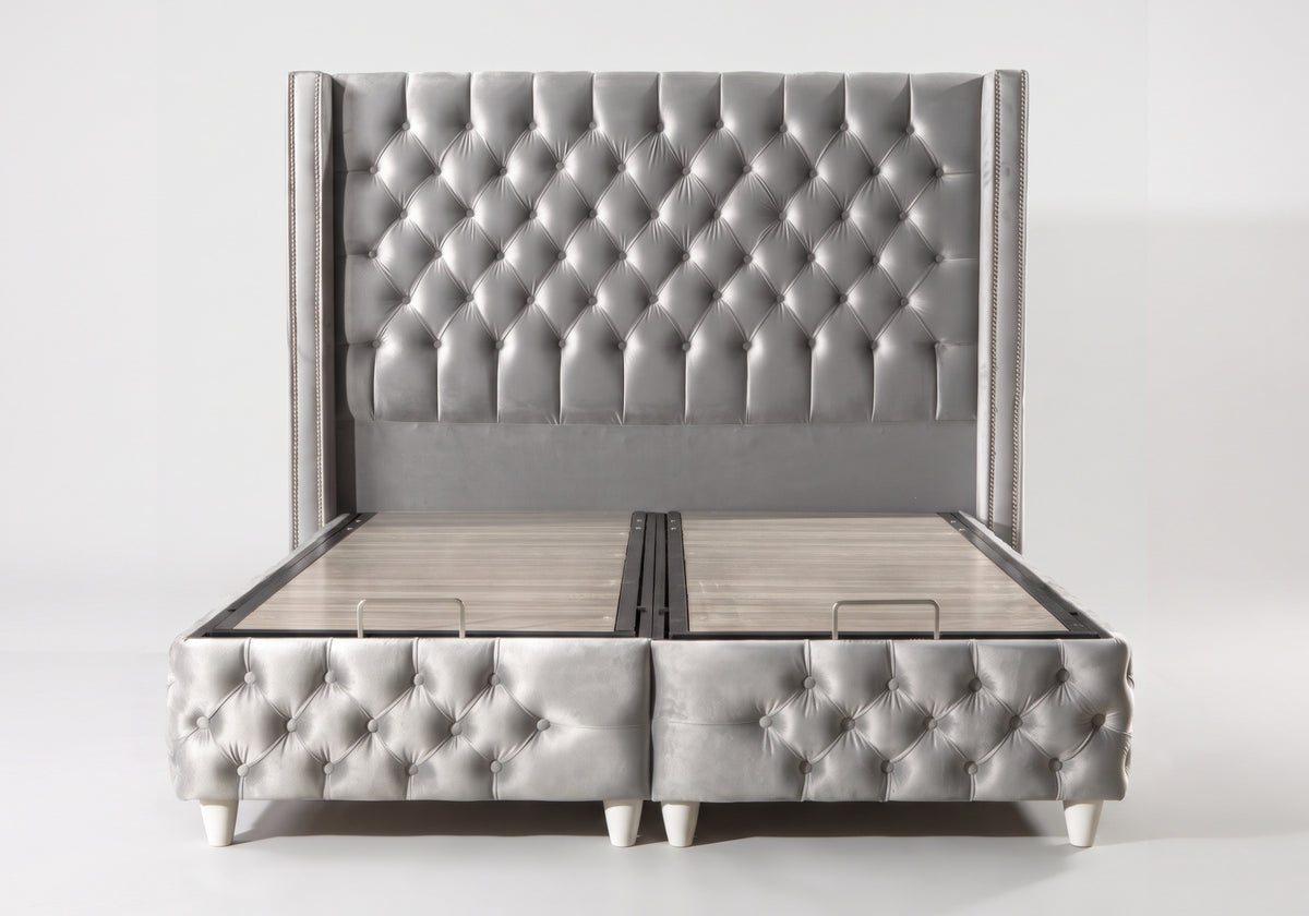 Chambre complète lit coffre armoire 180 anthracite | Star