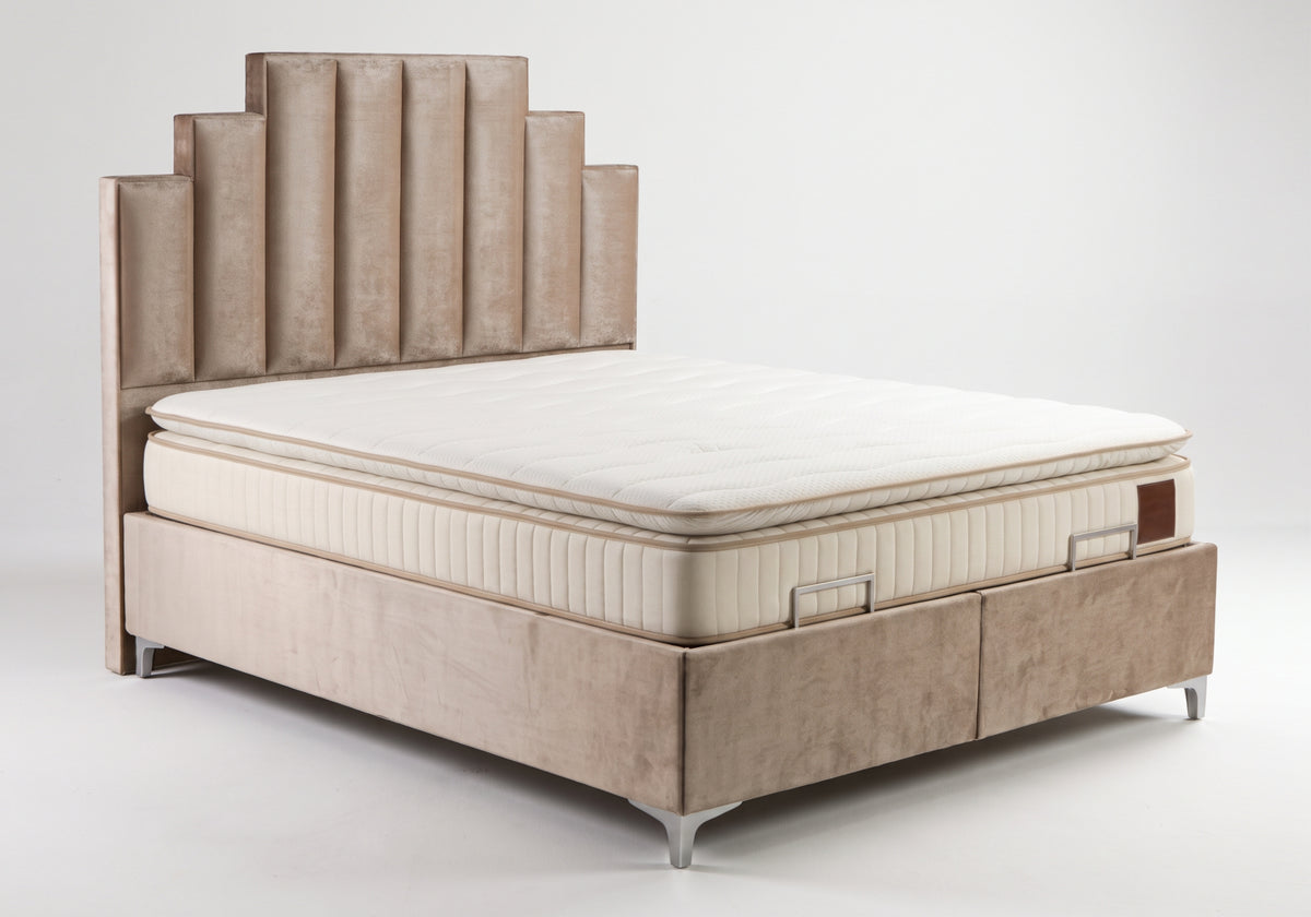Chambre enfant lit coffre armoire 160 beige | Polo