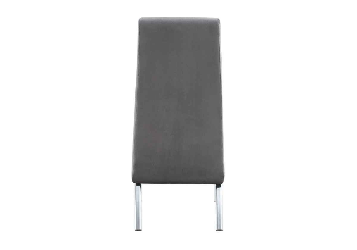 Lot de 4 chaises en gris et métal chromé | Kira