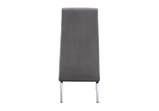 Lot de 4 chaises en gris et métal chromé | Kira