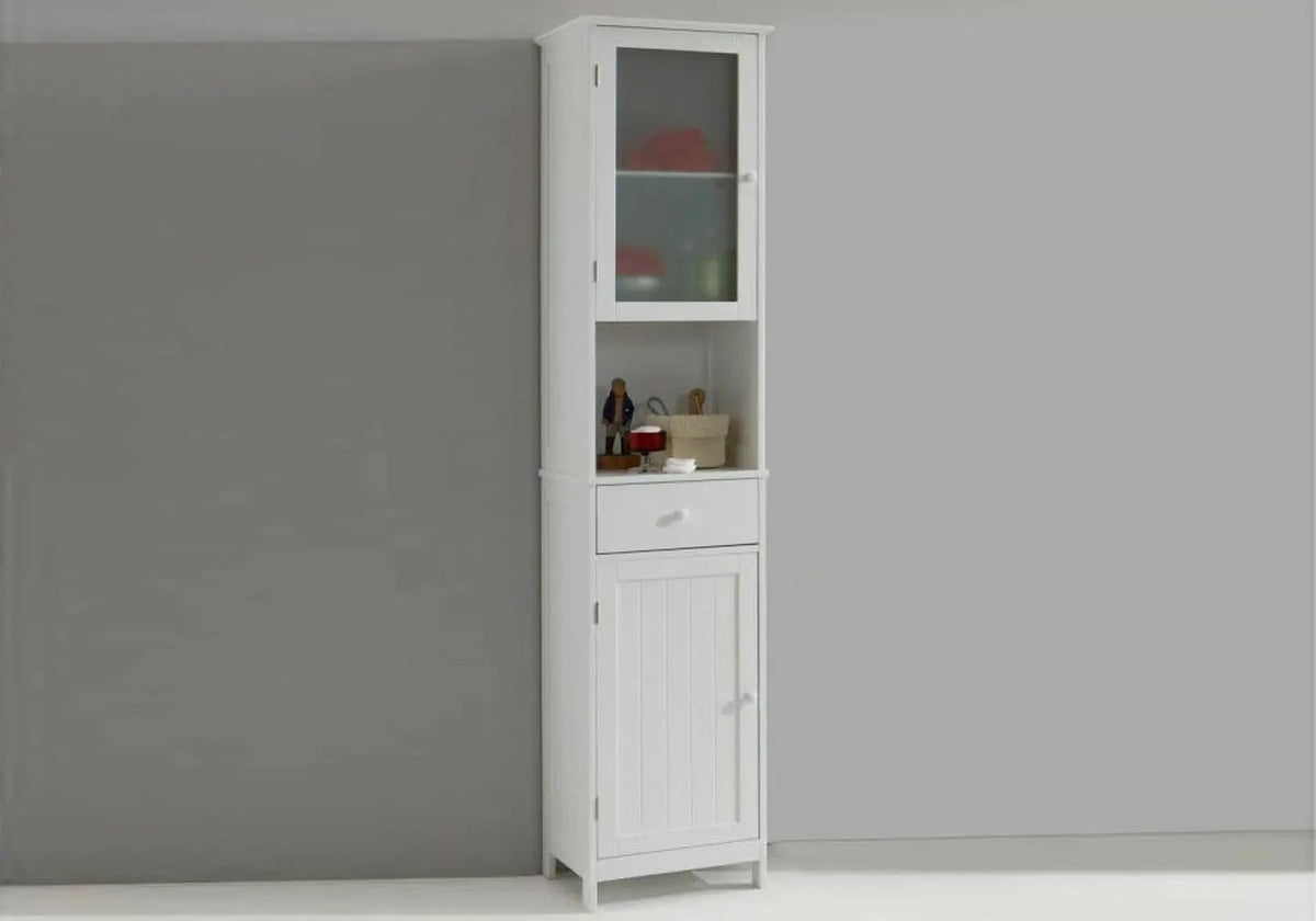 Meuble colonne de rangement blanc multifonction | Talia