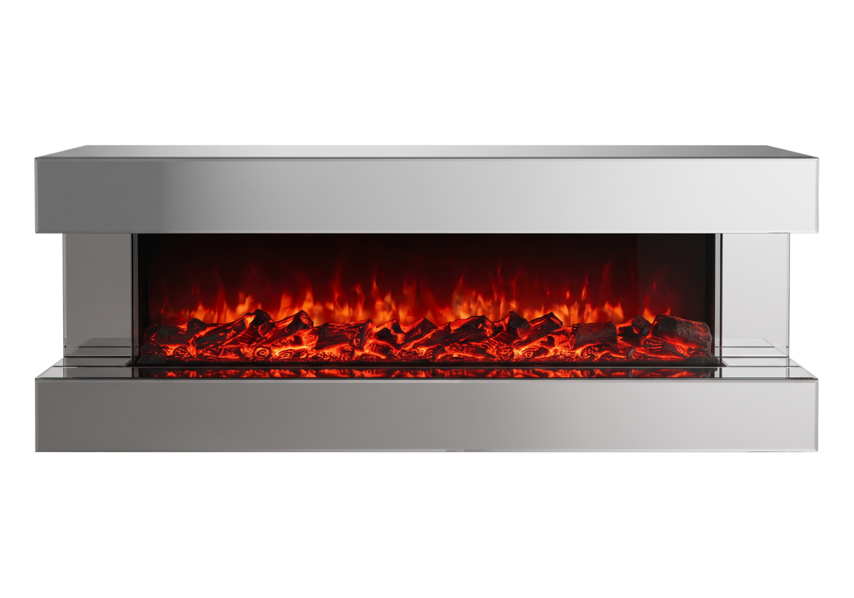 meuble tv cheminee electrique miroir design axis - Vue 4 - KOORIS