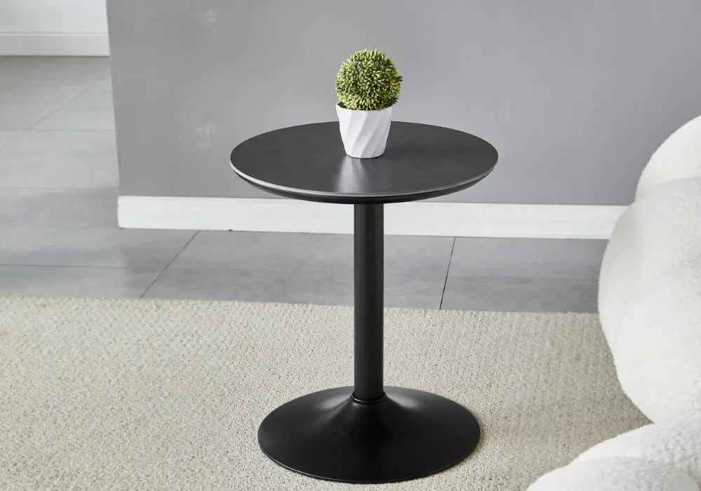 Petite table d'appoint noire céramique marbre blanc | Kaelo