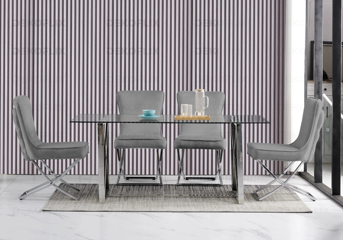 Lot de 2 chaises capitonnées anthracite | Korva
