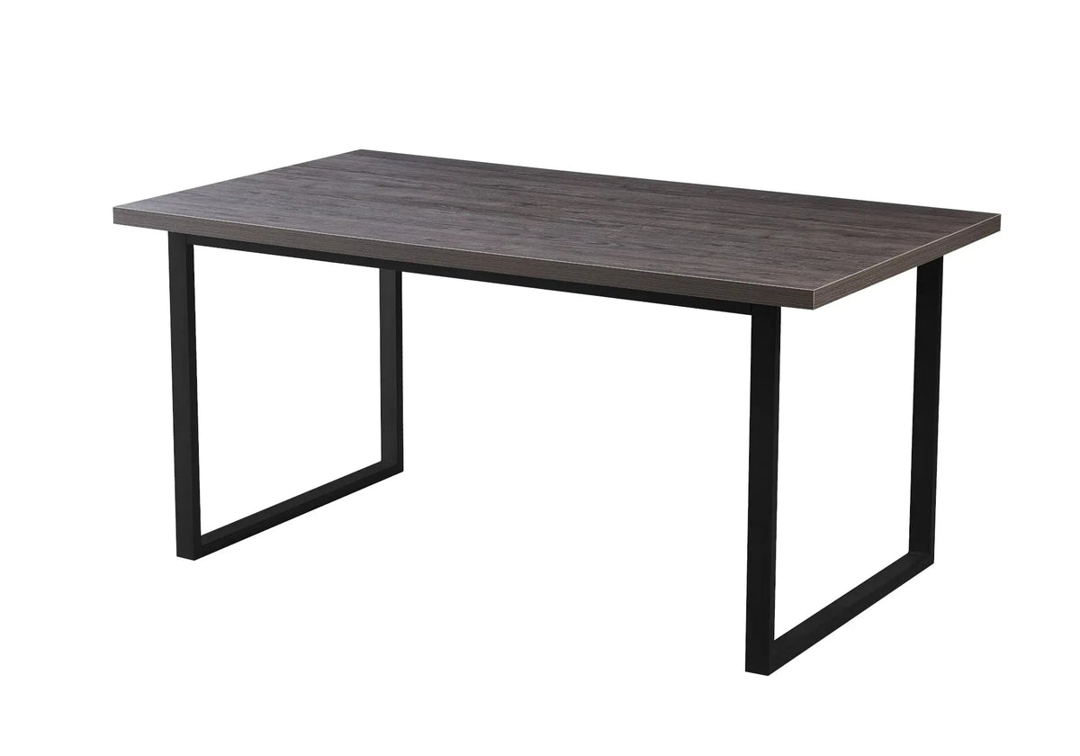 Table à manger moderne en chêne noir et métal | Kaelo