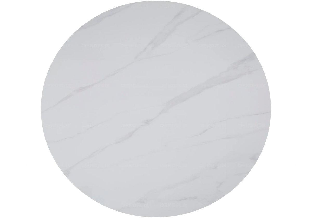 Table à manger en céramique effet marbre blanc | Kivox