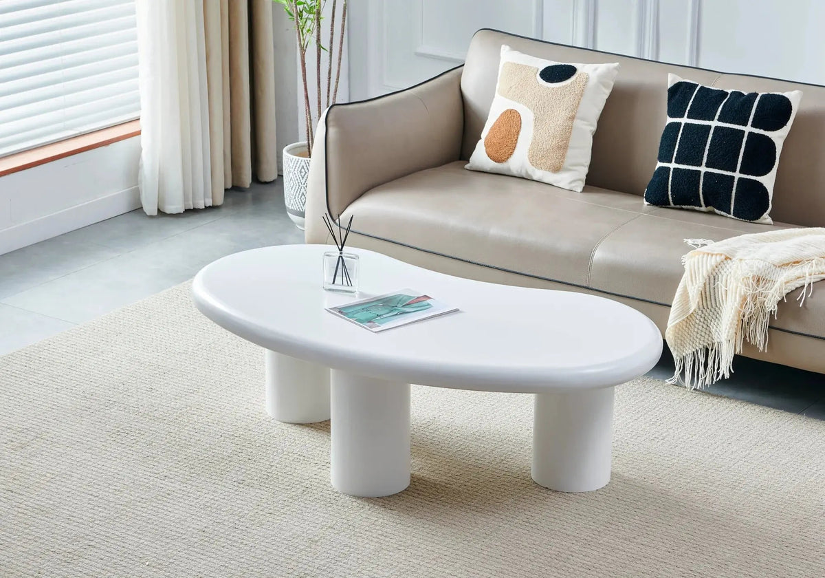 Table basse de salon bois blanc moderne | Borea