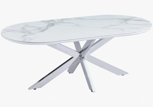Table basse en céramique effet marbre blanc | Vexta