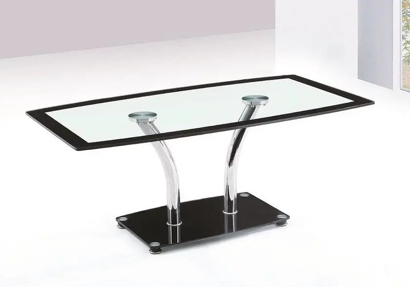 Table basse design en métal chromé et verre trempé | Milo