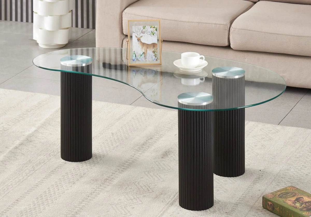 Table basse design verre trempé pour salon | Klyro