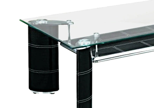 Table basse verre trempé double plateau noir | Aven