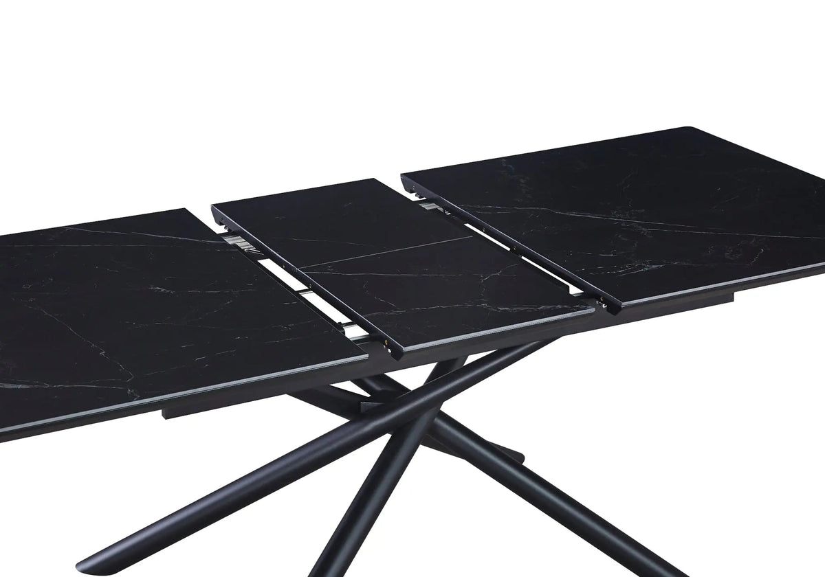 Table à manger extensible en céramique noire | Zyra