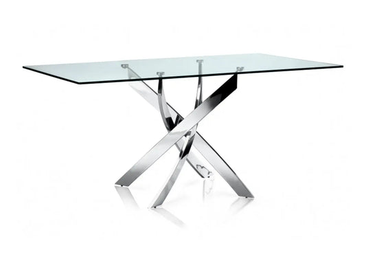 Ensemble table repas design et 6 chaises blanches | Mona