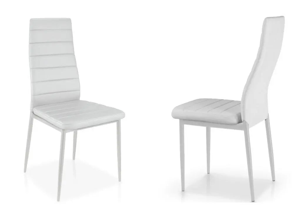 Ensemble table verre et 6 chaises blanches | Lyra