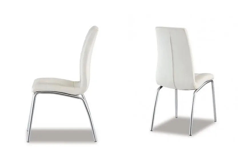 Ensemble table ronde noire et 6 chaises blanches | Mona