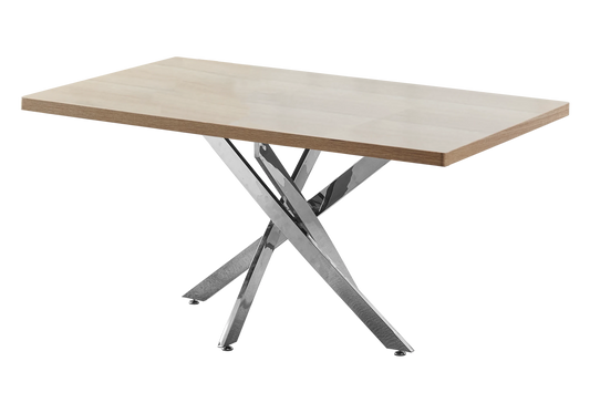 Ensemble table à manger chêne et 4 chaises argent | Koda