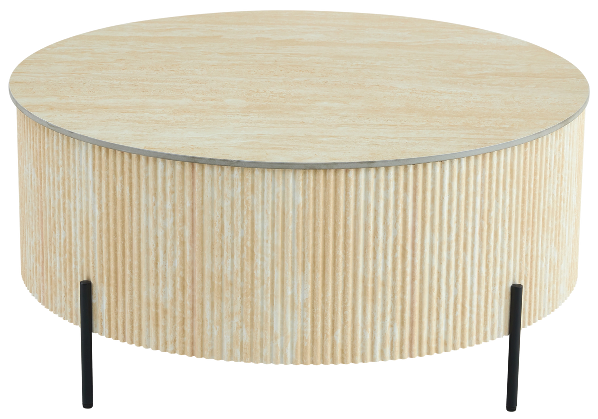 Table basse ronde céramique travertin naturel | Vexto