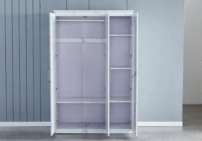 Armoire 3 portes design marbre blanc pour chambre | Gala