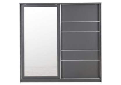 Chambre complète lit coffre armoire 180 anthracite | Star