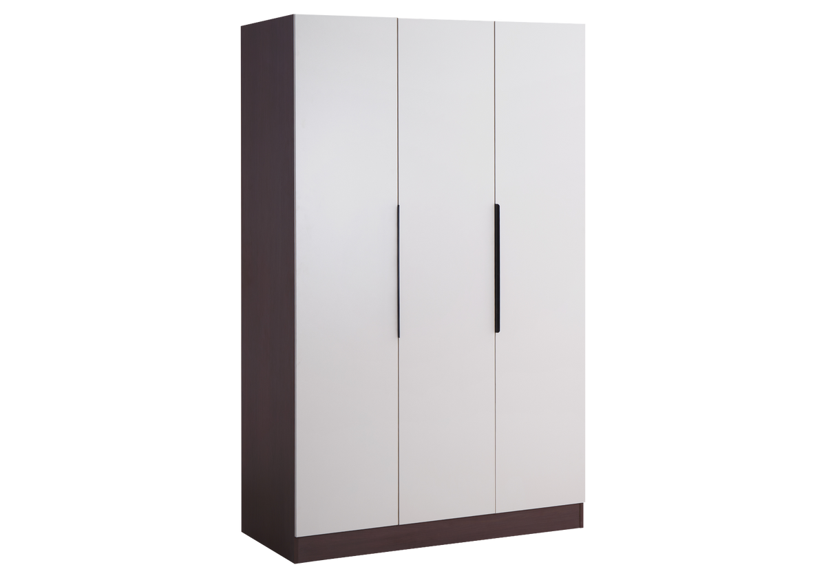 Armoire de rangement 3 portes beige et noyer | Zurik