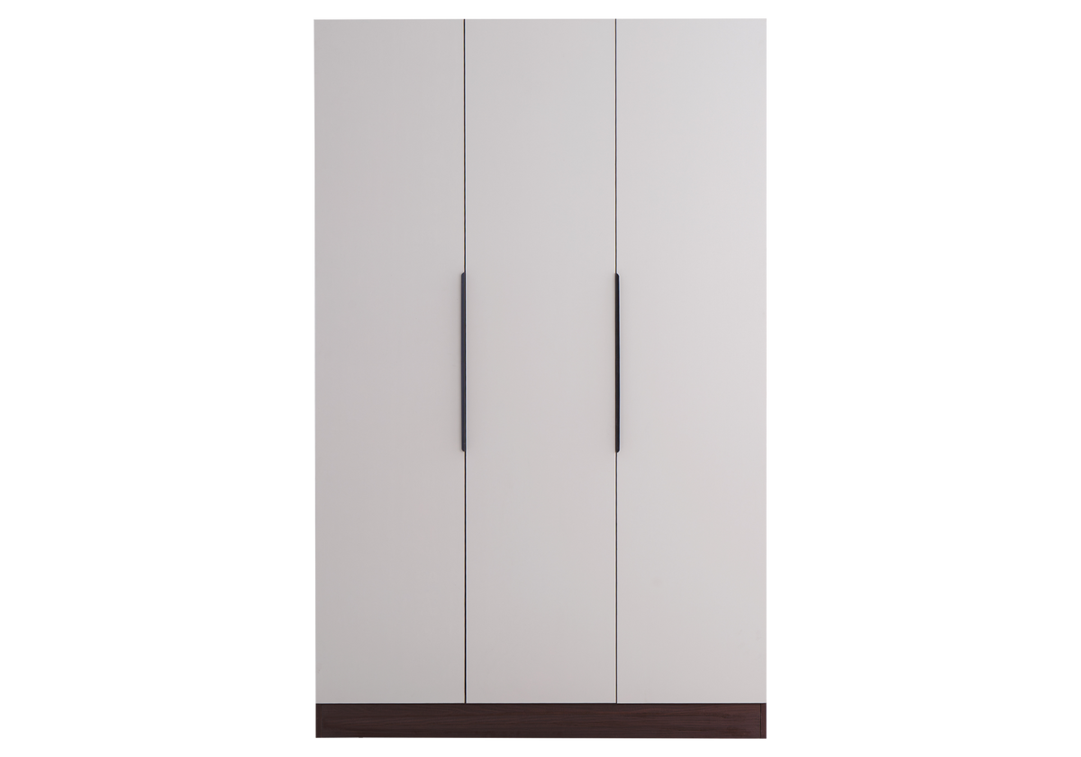 Armoire de rangement 3 portes beige et noyer | Zurik