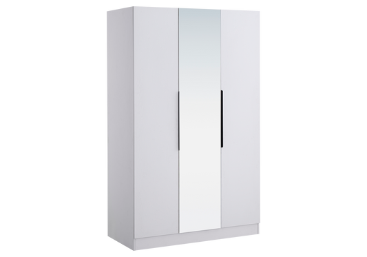 Armoire 3 portes blanche avec miroir 120 cm | Zurik