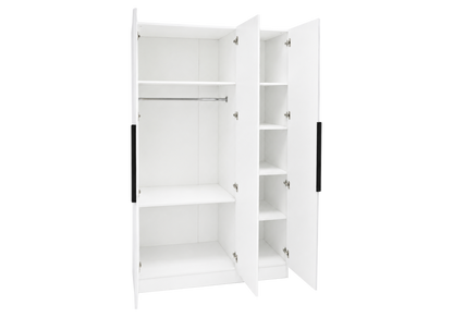 Armoire 3 portes blanche avec miroir 120 cm | Zurik