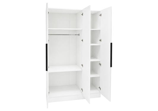 Armoire 3 portes blanche avec miroir 120 cm | Zurik