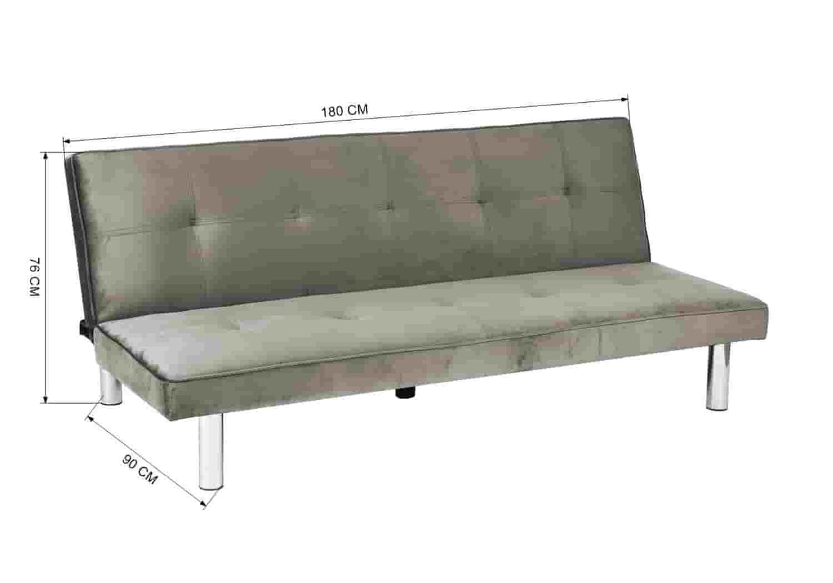 Banc convertible en taupe et acier chromé | Zylo