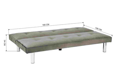 Banc convertible en taupe et acier chromé | Zylo