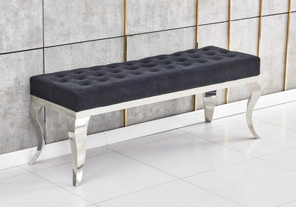 Banc design en noir et structure chromée | Halo