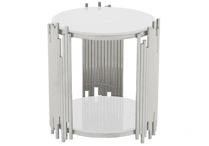 Bout de canapé design verre blanc pour salon | Zalys