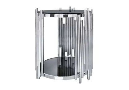 Grand bout de canapé design noir verre trempé | Zalys