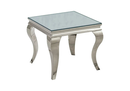 Bout de canapé carré design en miroir argent | Halo