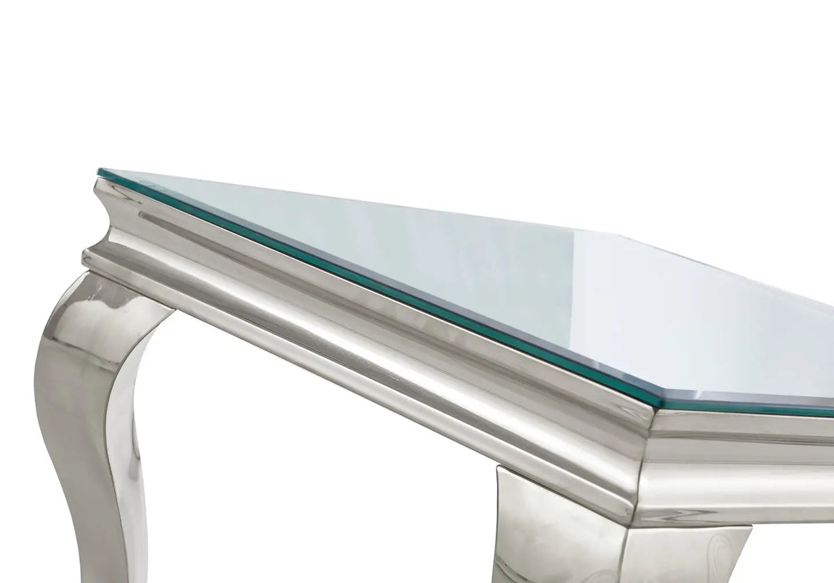 Bout de canapé carré design en miroir argent | Halo