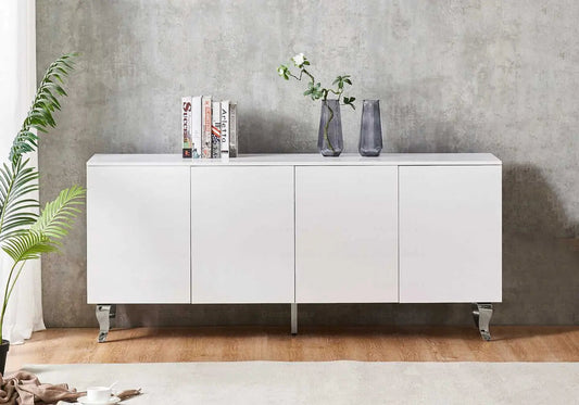 Buffet blanc laqué design pour salon moderne | Zurik
