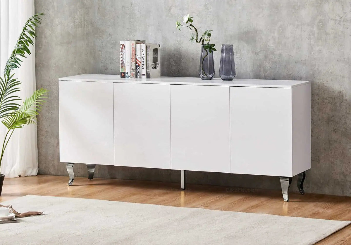 Buffet blanc laqué design pour salon moderne | Zurik