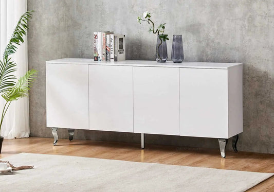 Buffet blanc laqué design pour salon moderne | Zurik