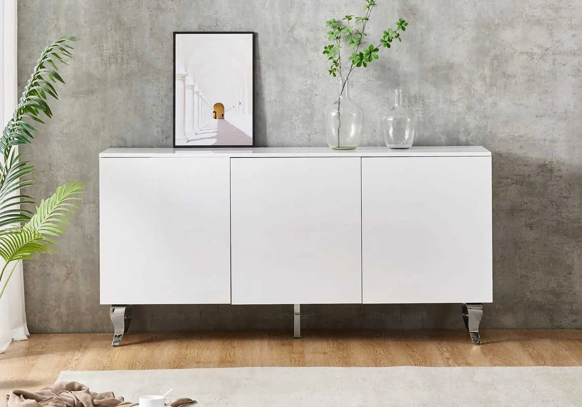 Buffet blanc laqué design pour salon moderne | Zurik