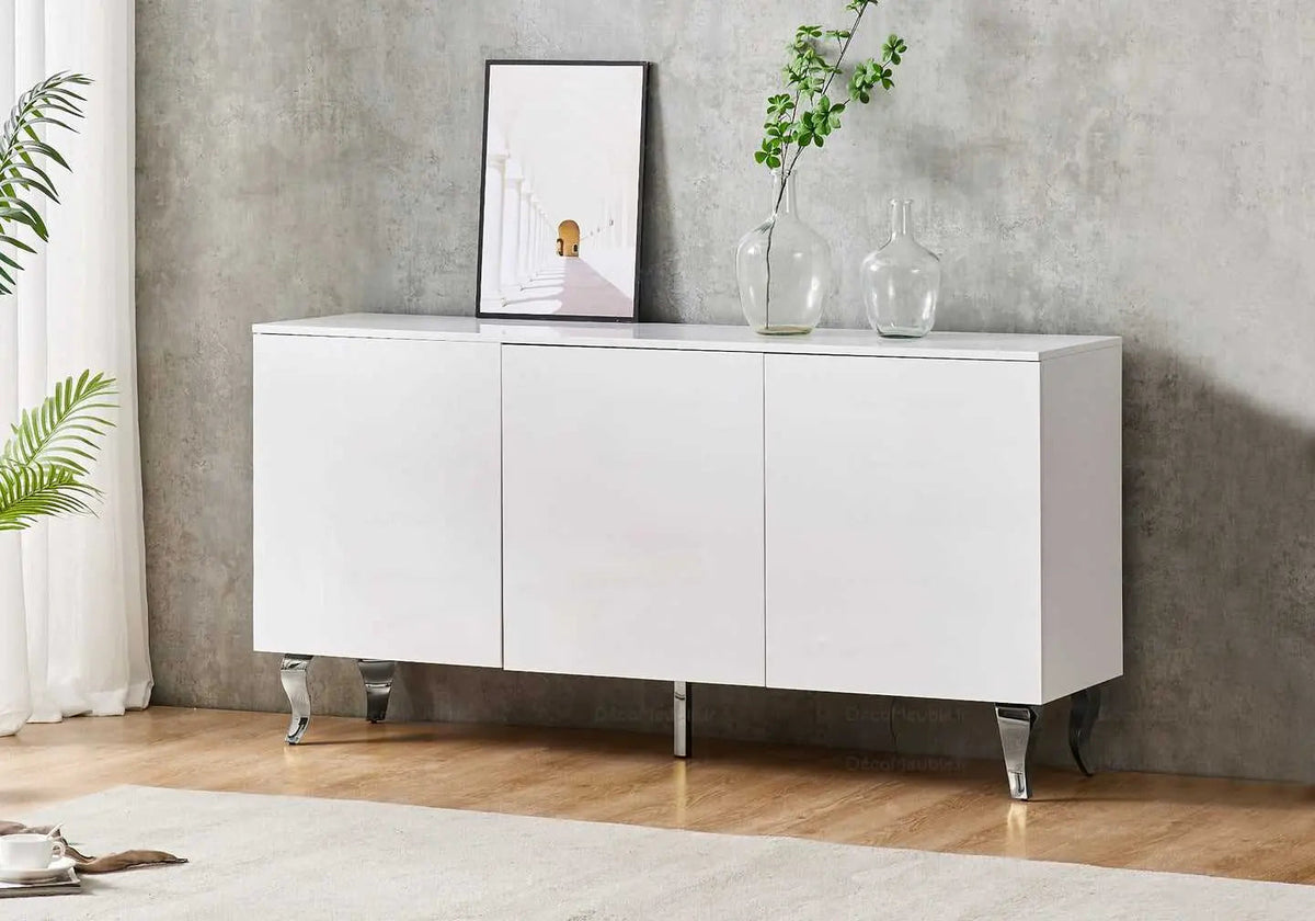 Buffet blanc laqué design pour salon moderne | Zurik