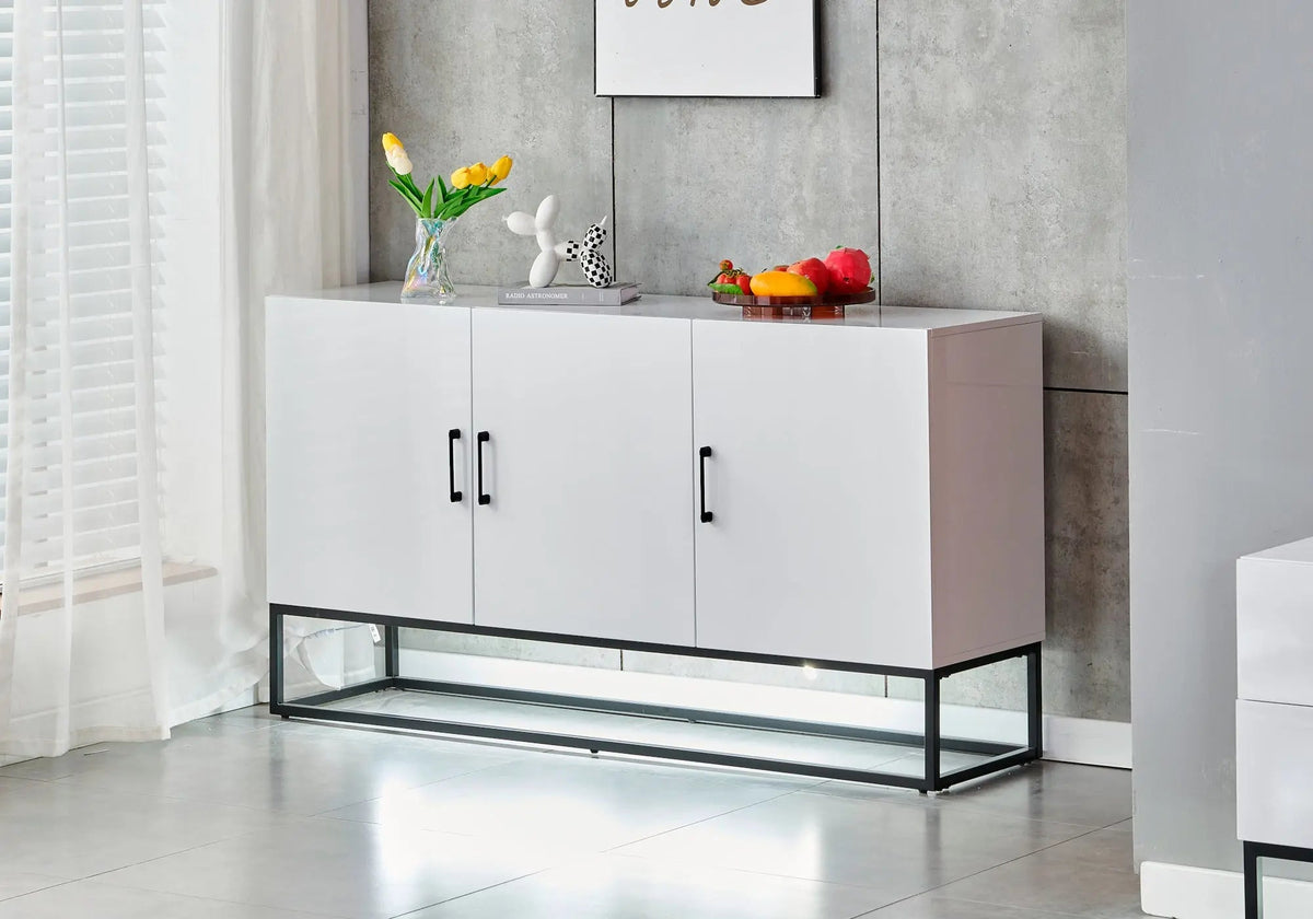 Buffet design laqué blanc pour salon moderne | Zumi