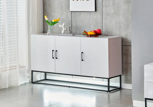 Buffet design laqué blanc pour salon moderne | Zumi